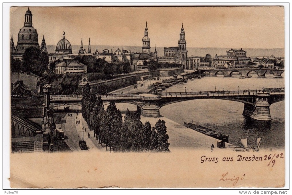 DRESDA - GRUSS AUS DRESDEN - 1902 - Vedi Retro - Formato Piccolo - Dresden