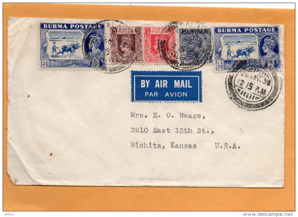 Burma Air Mail Cover Mailed To USA - Birmanie (...-1947)