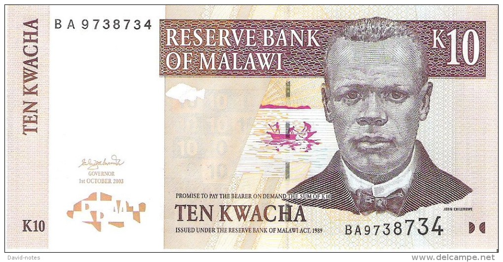 Malawi - Pick 43b - 10 Kwacha 2003 - Unc - Malawi