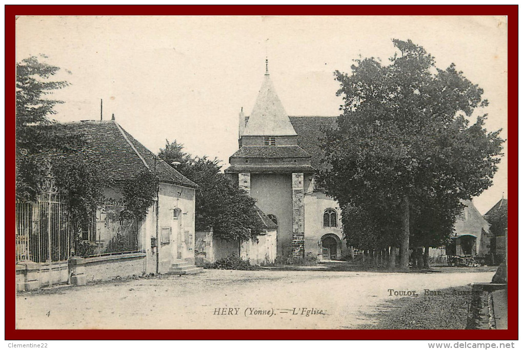 Dept 89 Hery   L'eglise ( Scan Recto Et Verso ) - Hery