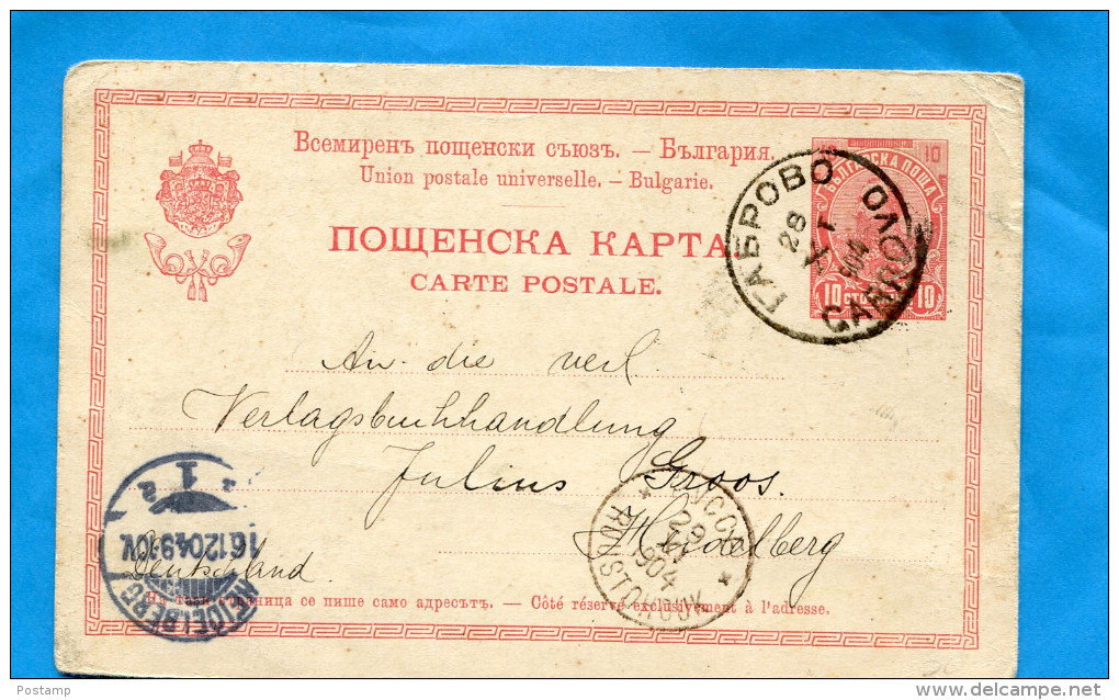 MARCOPHILIE-BULGARIE-carte Entier Postal Cad 1904  10 Rouge Ferdinand 1er*- A Vboyagé - Brieven En Documenten