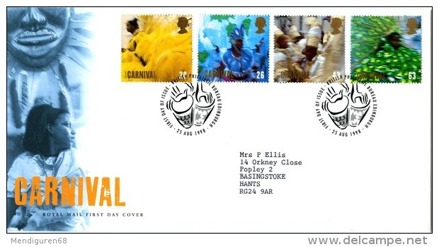 GB 1998 CARNIVAL FDC SG 2055-58 MI 1763-66 SC 1825-28 IV 2052-2055 - Brieven En Documenten