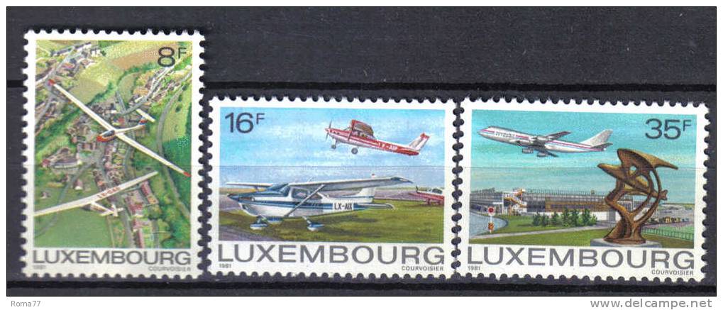 FRZ472 - LUSSEMBURGO 1981 , Serie N. 987/989 ***  Aerei - Ongebruikt