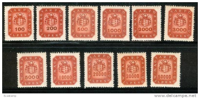 HUNGARY-1946. Arms And Posthorn - Milpeng&#337; Cpl.Set MNH!!! Mi 905-915 - Unused Stamps