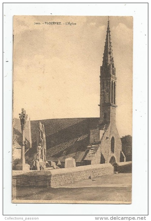 Cp , 29 , PLOZEVET , L'église , Vierge , Collectio Villard - Plozevet