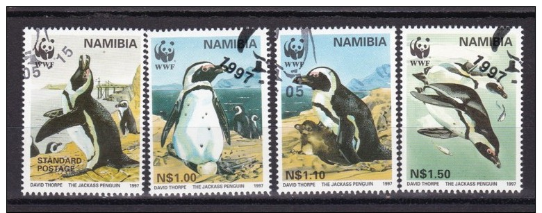 NAMIBIE - N+ Y&T - Série 790/3 - Les 4 Valeurs - Manchots Du Cap    - Oblt - Namibie (1990- ...)