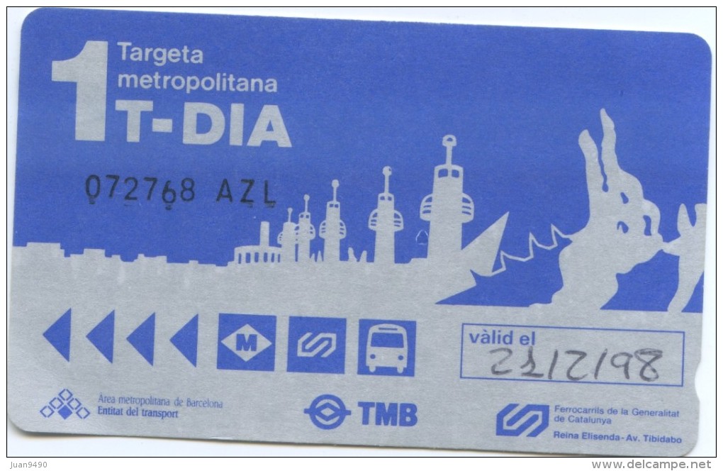 TT -TICKET DE TRANSPORTE DE BARCELONA - Europe