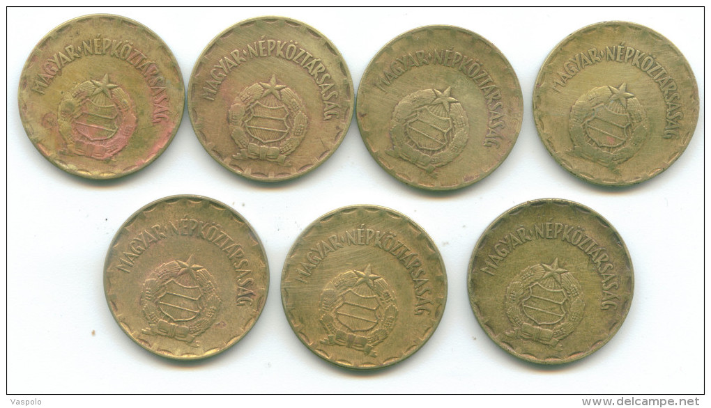 2 FORINT 7 PIECES:1970:1976;1977;1978;1983;1985;1989 - Hungary