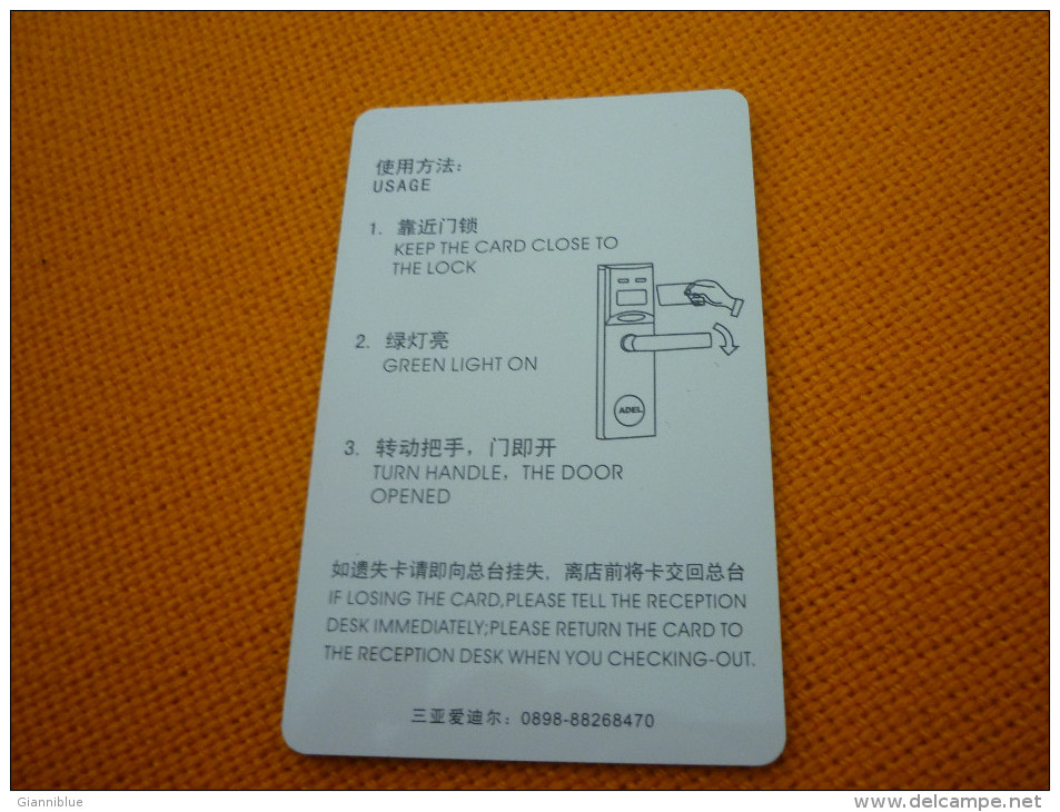 China Hainan Hai Bay Hotel Room Key Card - Herkunft Unbekannt