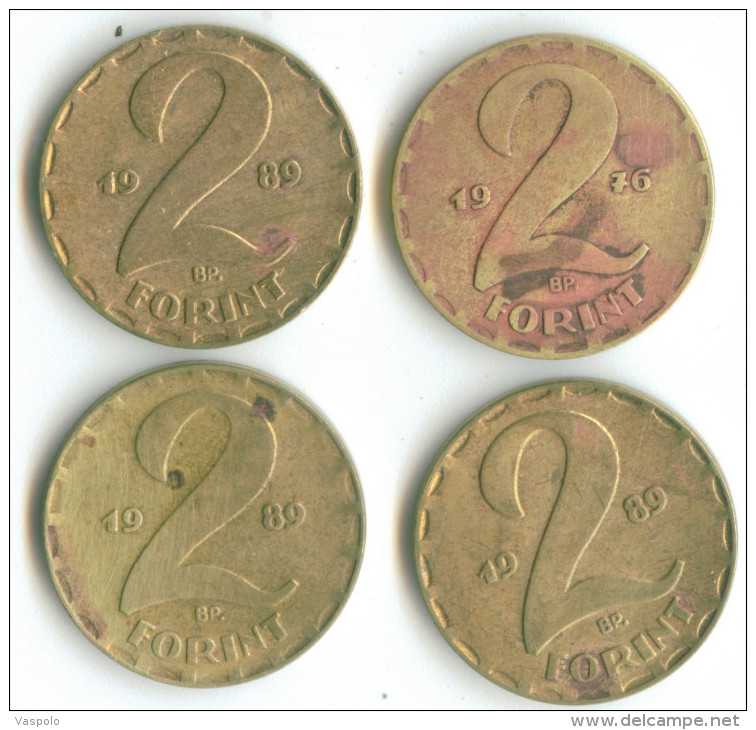 2 FORINT 4 PIECES:1976;1989 - Hungary