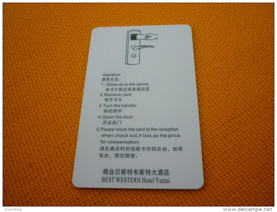 China Yantai Best Western Hotel Room Key Card - Origine Inconnue