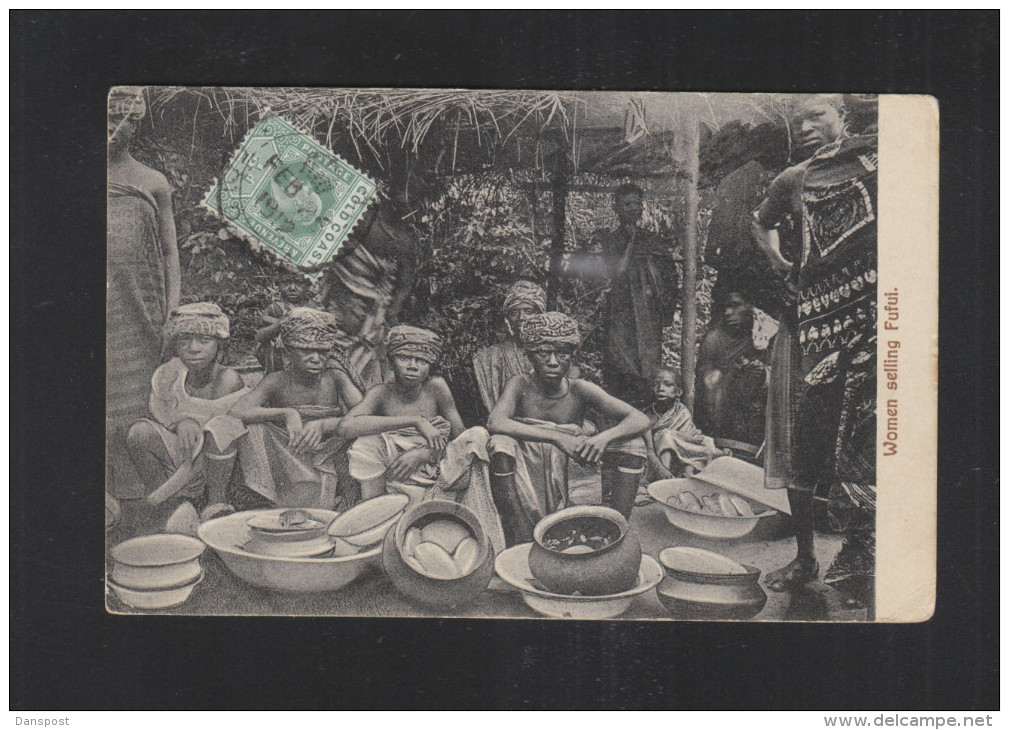 Gold Coat PPC 1912 Women Selling Fufui Accra To France - Ghana - Gold Coast