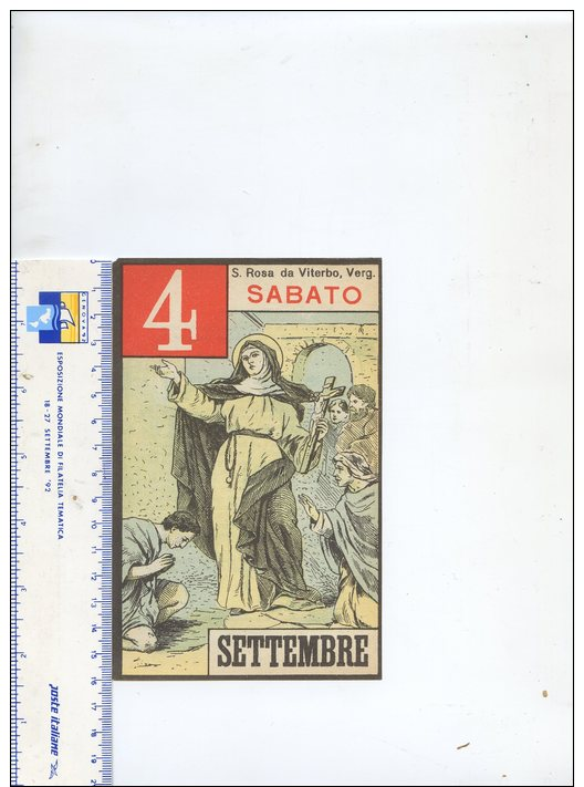 [356 ]SANTA ROSA DA VITERBO CALENDARIO DEI SANTI SABATO 4 SETTEMBRE 1898 MEDIOLANI EDITORE - Religion & Esotérisme