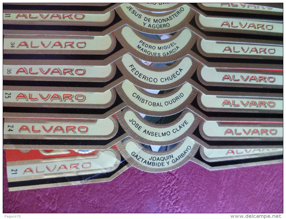 Lotto 37 Etichette Sigari ALVARO Serie Musicos Espana Spagna