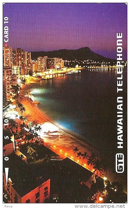 USA HAWAII 10 UNITS DIAMON HEAD AND WAIKIKI BEACH AT NIGHT TAMURA 1993 USED READ DESCRIPTION - Hawaii