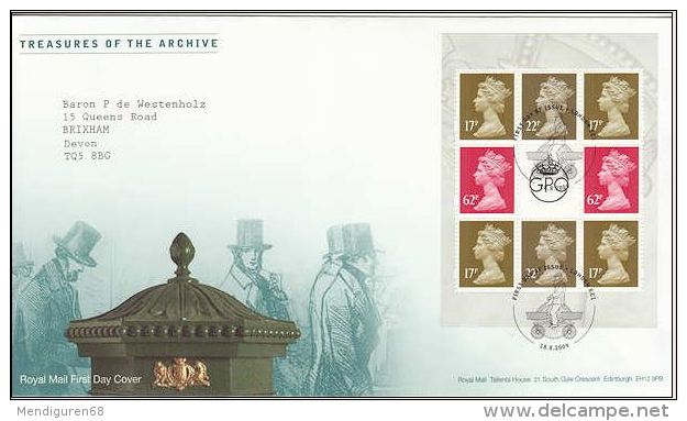 GB 2009 FROM TREASURE OF THE ARCHIVE PRESTIGE BOOKLET PANE FDC ~ TALLENTS HOUSE - Covers & Documents