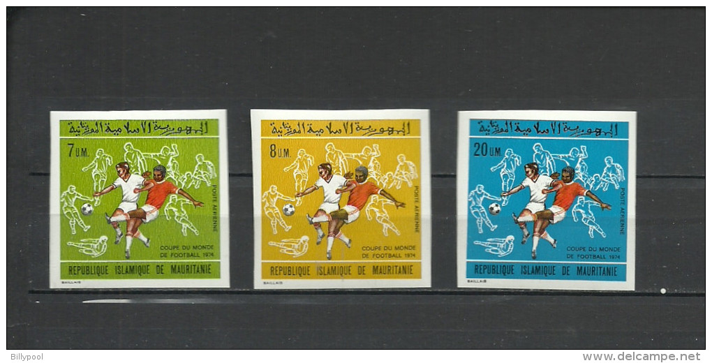 MAURITANIA   Football Soccer World Cup 1974   3v. Imperf.  Rare! - 1974 – Germania Ovest
