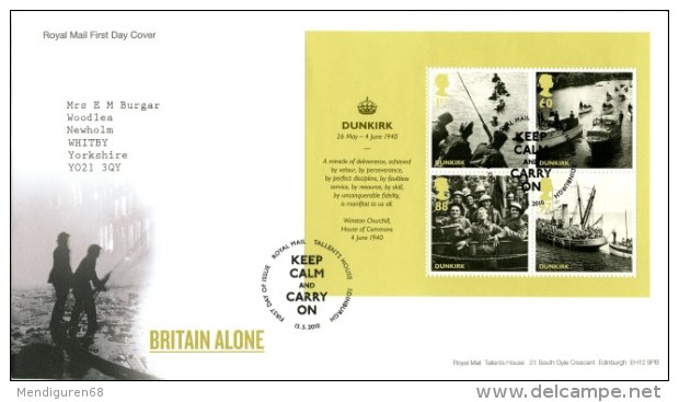 GB 2010 DUNKIRK MS FDC SG MS3086 MI B58-2958-61 SC SH-2806 IV BF76-3346-49 - Covers & Documents