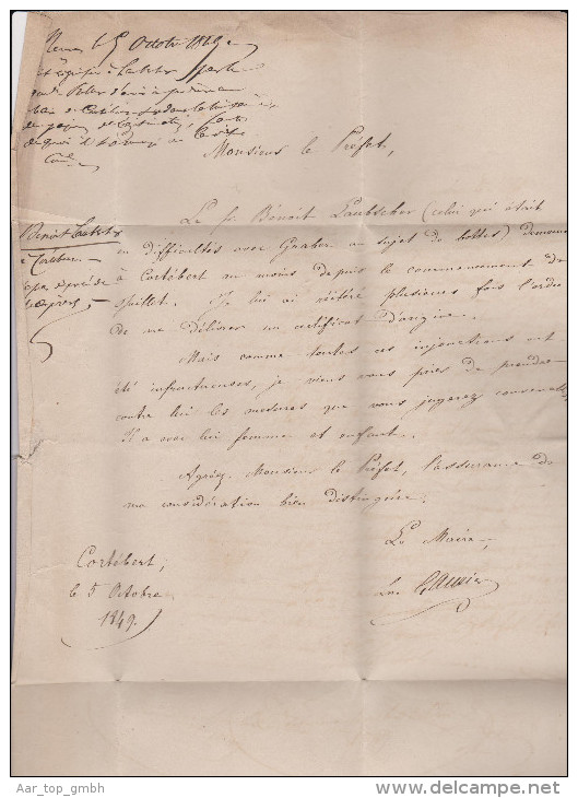 Heimat BE CORTEBERT 1849-10-05 Brief Nach Courtelary - Briefe U. Dokumente