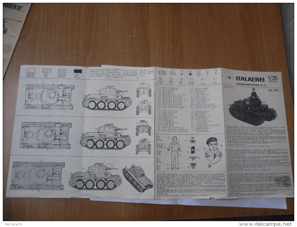 ITALAEREI ISTRUZIONI DI MONTAGGIO CARROARMATO PANZER SCALA 1/35 ANNI 60 - Tanks