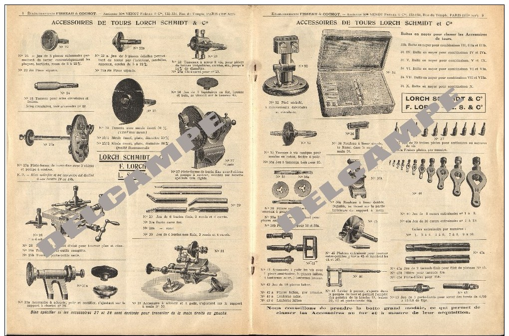 L'horlogerie - Catalogue N°80 - Fisseau Et Cochot – Lorch Schmidt - Paris – Tours Et Machines – Outils - 1900 – 1949