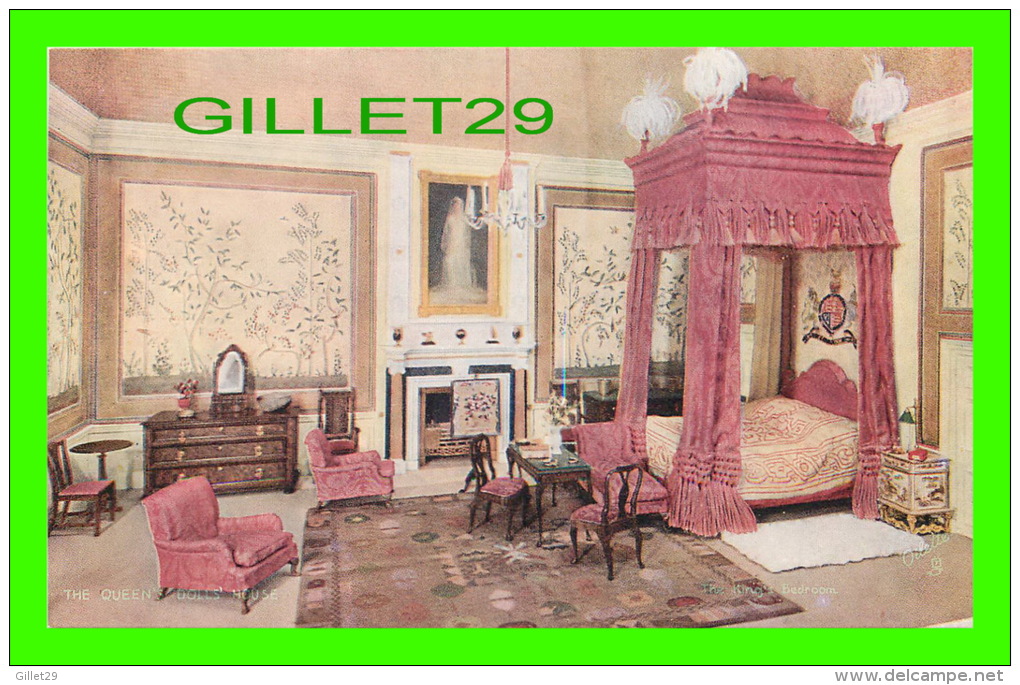 ROYAL FAMILIES - THE QUEEN'S DOOLS HOUSE POSTCARDS - THE KING'S BEDROOM - No 4502 RAPHAEL TUCK &amp; SONS, OILETTE - - Royal Families