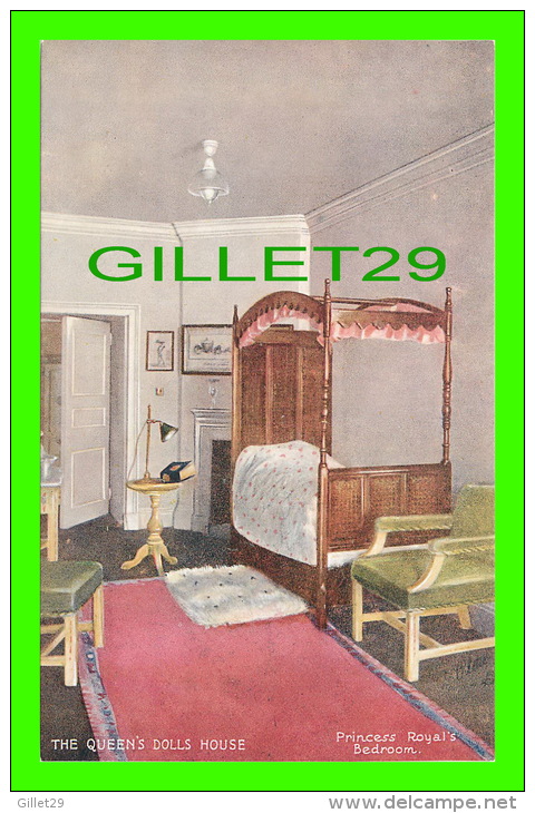 ROYAL FAMILIES - THE QUEEN'S DOOLS HOUSE POSTCARDS - PRINCESS ROYAL'S  BEDROOM - No 4502 RAPHAEL TUCK &amp; SONS, OILETT - Familias Reales