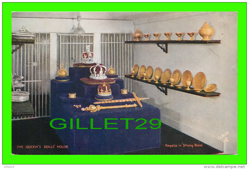 ROYAL FAMILIES - THE QUEEN´S DOOLS HOUSE POSTCARDS - REGALIA IN STRONG ROOM - No 4502 RAPHAEL TUCK & SONS, OILETT - Case Reali