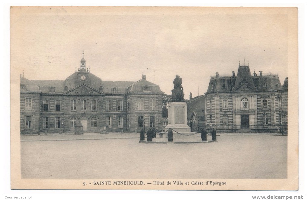 CPA - SAINTE-MENEHOULD (Marne) - Hotel De Ville Et Caisse D'Epargne - Sainte-Menehould