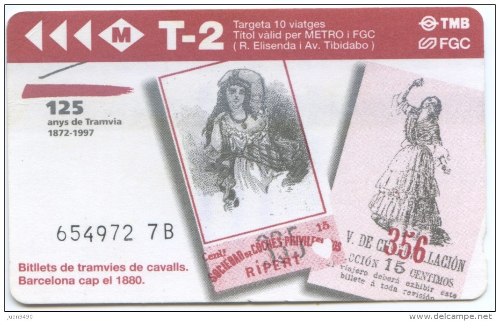 9-TT - TARJETA CONMEMORATIVA DE LOS 125 AÑOS DEL TRANVIA DE BARCELONA // 1997 - Europe