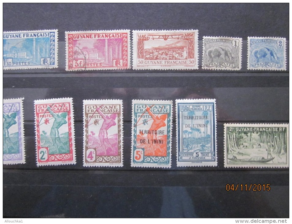 11 TIMBRES DE LA GUYANE FRANCAISE  OBLITERES ET 2EME CHOIX  &gt; VOIR SCANNS  RECTO VERSO - Oblitérés