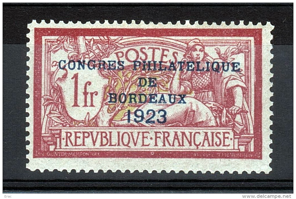 1923 - N° 182 - Neuf * - Congrès Philatélique De Bordeaux - Bon Centrage - Signé - Ongebruikt
