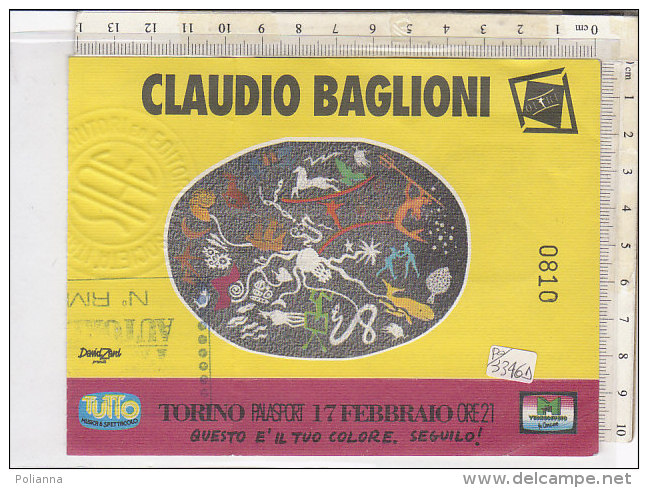 PO3346D# BIGLIETTO CONCERTO CLAUDIO BAGLIONI - TORINO PALASPORT 17 FEBBRAIO 1992 - Konzertkarten