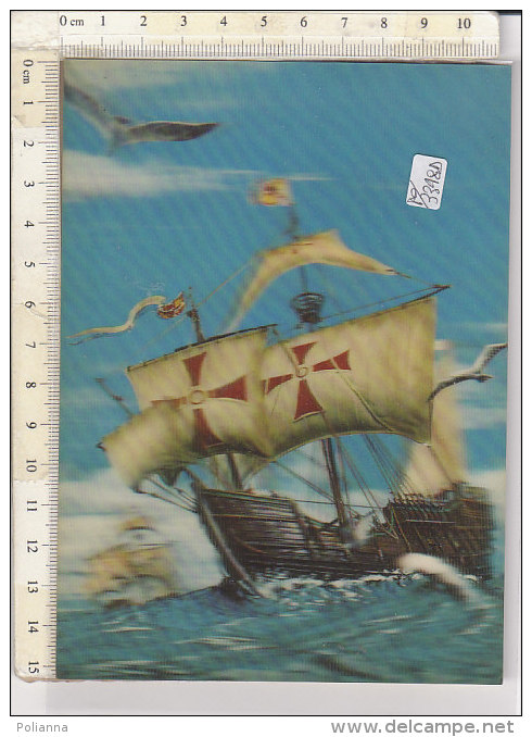 PO3348D# STEREOSCOPICA 3D LENTICULAR - VASCELLO SANTA MARIA - NAVI   No VG - Stereoscope Cards