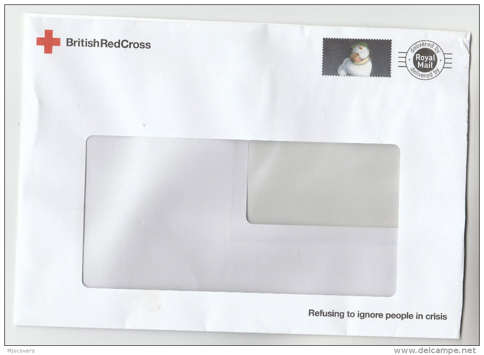 2015 GB BRITISH RED CROSS COVER PPI Delivered By Royal Mail Illus SNOWMAN Stamps - Red Cross