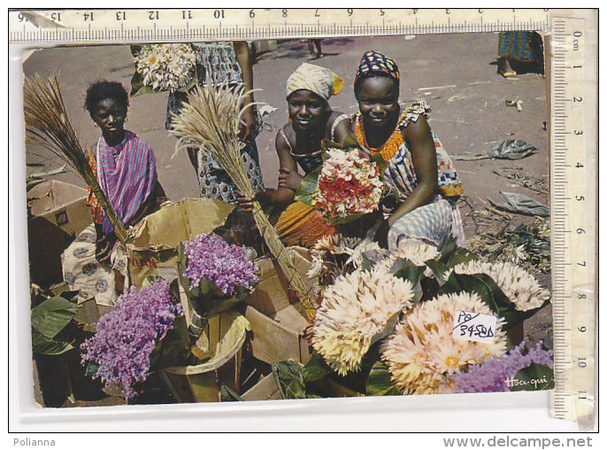 PO3458D# COSTA D'AVORIO - ABIDJAN - DONNE VENDITRICI DI FIORI  VG 1971 - Costa D'Avorio