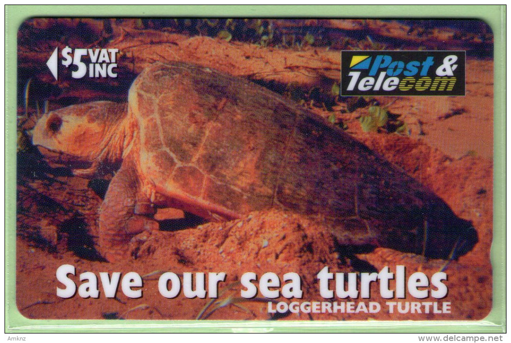 Fiji - 1996  Save Our Sea Turtles - $5 Loggerhead Turtle - FIJ-085 - VFU - Fidji