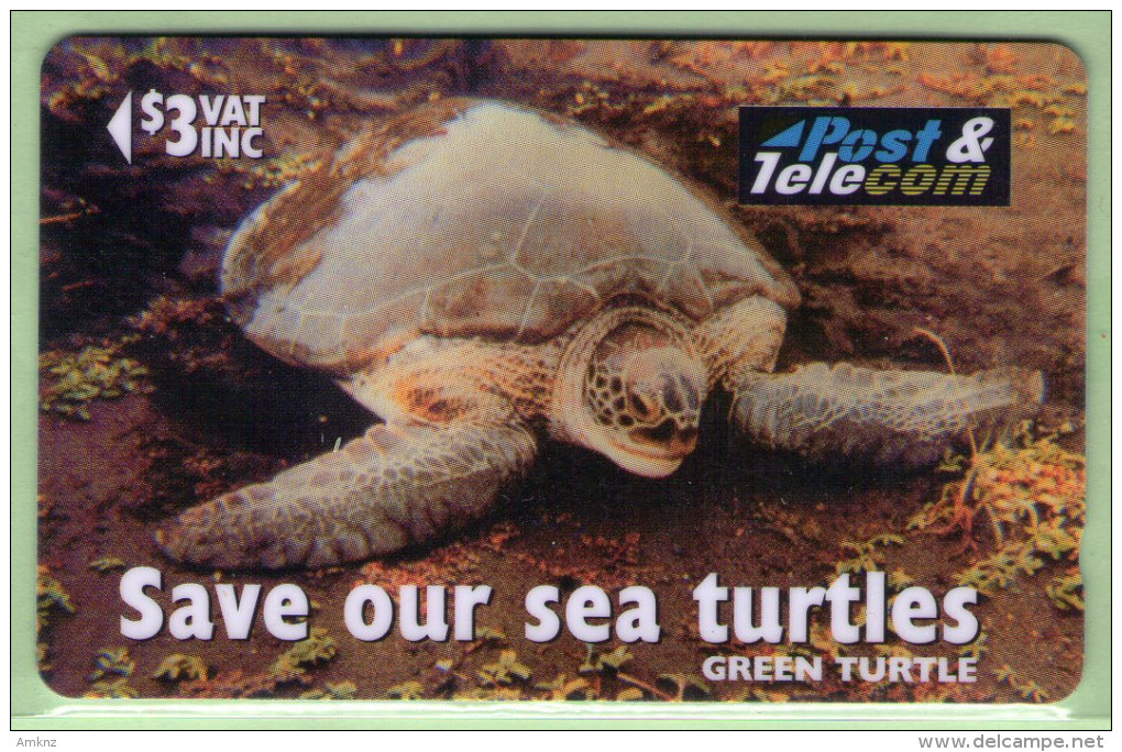 Fiji - 1996  Save Our Sea Turtles - $3 Green Turtle - FIJ-084 - VFU - Fidji