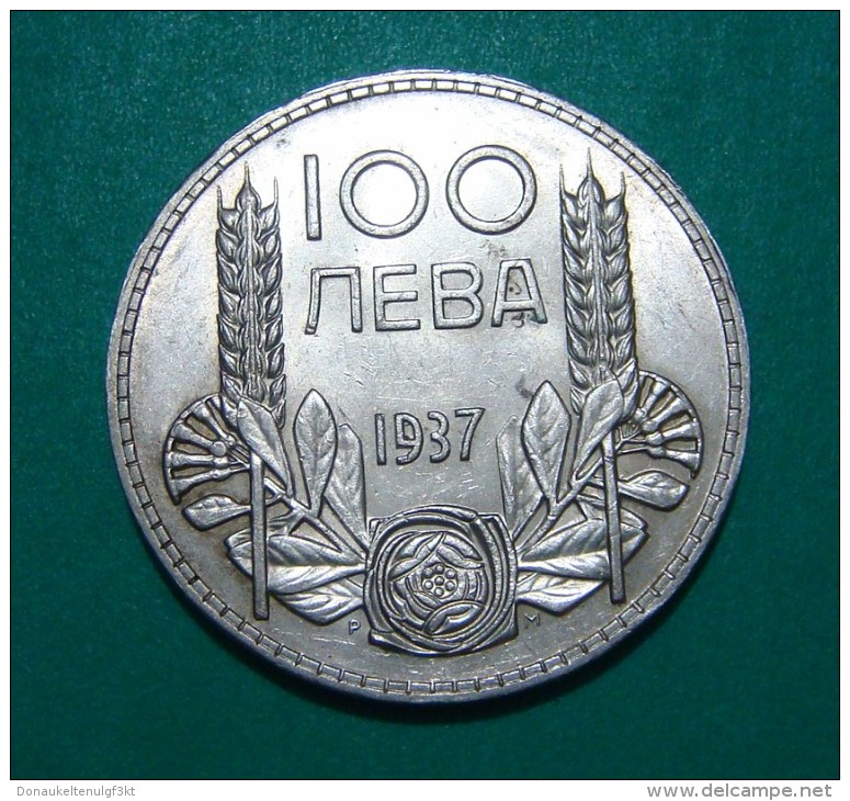 BULGARIA 100 LEVA 1937 SILVER HIGH QUALITY - Bulgaria