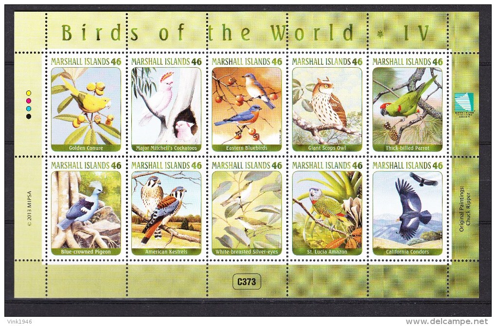 Marshall Islands 2013,10V In Sheet,birds,vogels,vögel,oiseaux,pajaros,uccelli,aves,MNH/Postfris(L1906) - Other & Unclassified