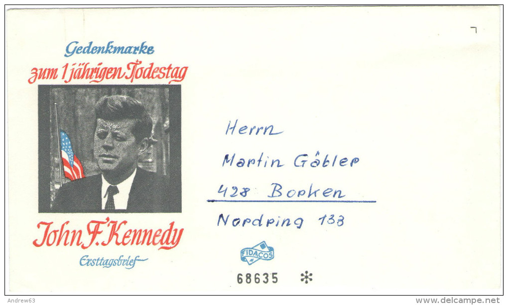 GERMANIA - GERMANY - Deutschland - ALLEMAGNE - 1964 - FDC Cover Not Used - Gedenkmarke Zum 1 Jährigen Todestags John ... - Cartas & Documentos