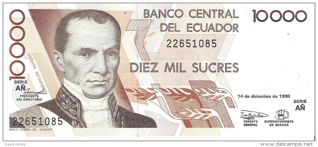 Ecuador - Pick 127 - 10.000 (10000) Sucres 1998 - Unc - Ecuador