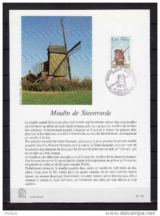 FRANCE 1979 : Encart 1er Jour " MOULIN DE STEENVORDE ". N° YT 2042 - Mühlen