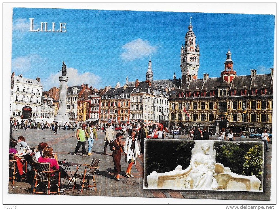 LILLE - LA PLACE DU GENERAL DE GAULLE- CPM GF VOYAGEE - Lille