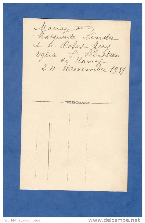 CPA Photo - NANCY - Eglise Saint Sébastien - Mariage De Marguerite Linder & De Robert Méry ? Lire Verso - Novembre 1937 - Nancy
