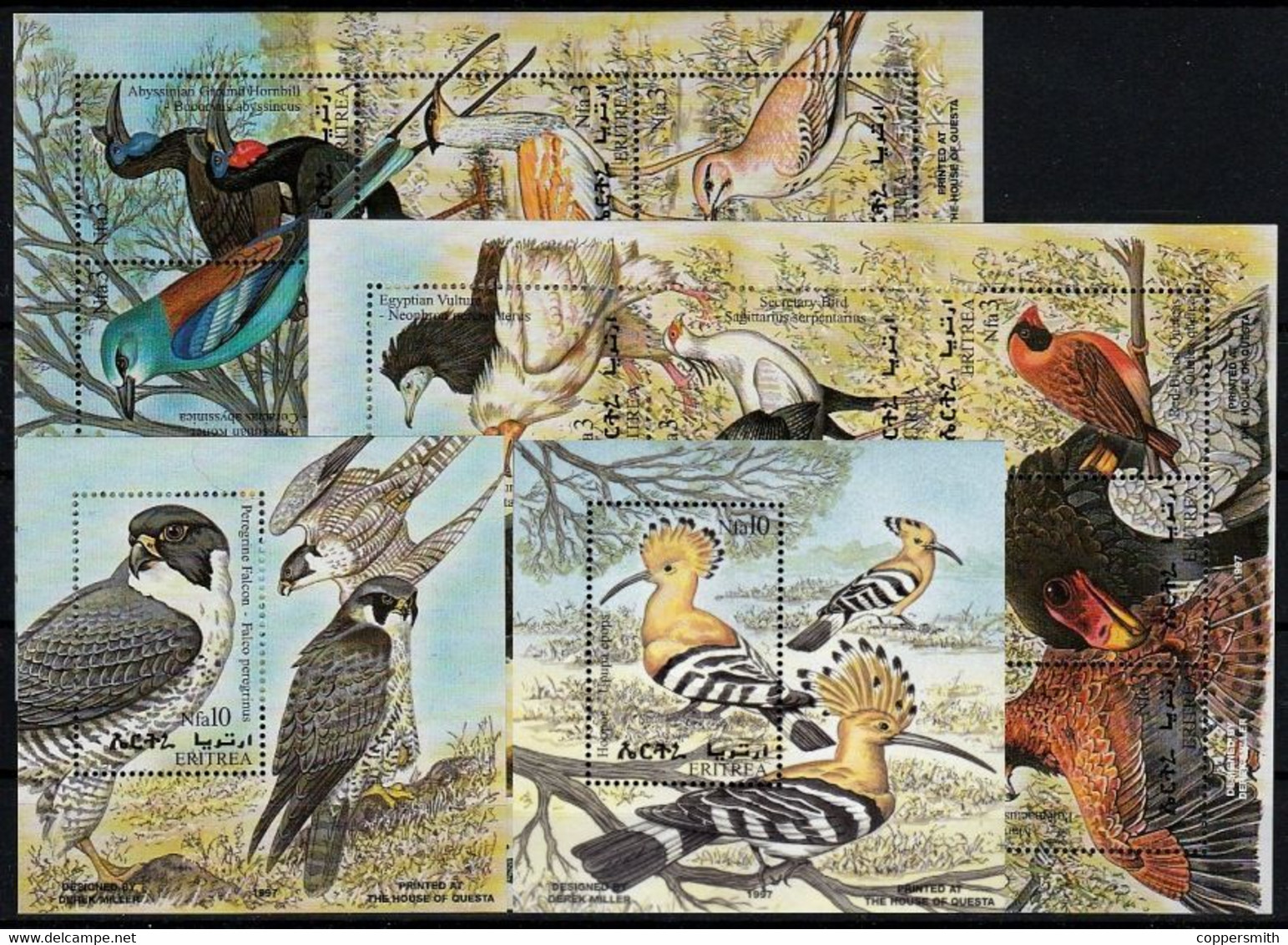 (041-44) Eritrea  Birds Sheet / Bloc / Bf Oiseaux / Vögel / Vogels ** / Mnh  Michel 168-185 + BL 7-8 - Eritrea