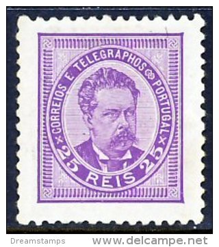 !										■■■■■ds■■ Portugal 1884 AF#63* King Luís 25 Réis 11,5 VARIETY VIOLET (x1774) - Unused Stamps