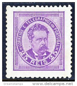 !										■■■■■ds■■ Portugal 1884 AF#63* King Luís 25 Réis 11,5 VARIETY VIOLET (x1774) - Neufs