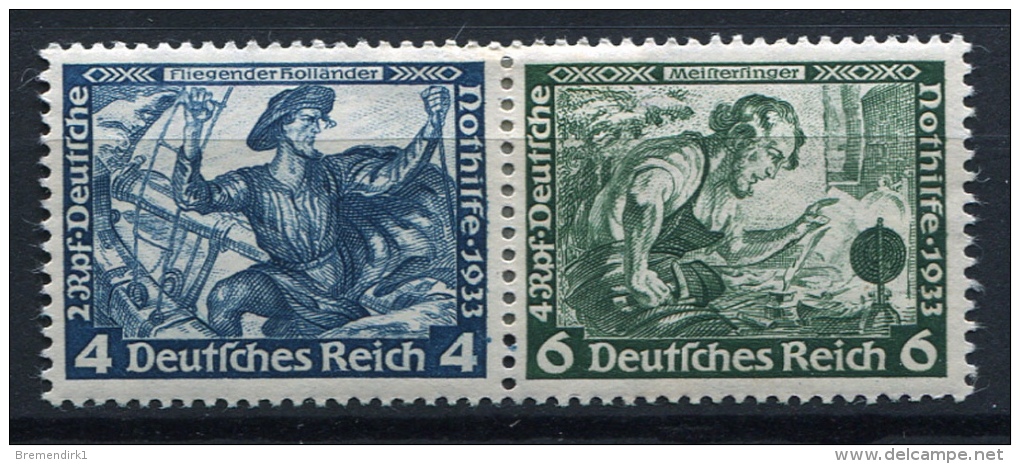 32362) DEUTSCHES REICH Zusammendruck # W 49 Gefalzt Aus 1933, 24.- € - Se-Tenant