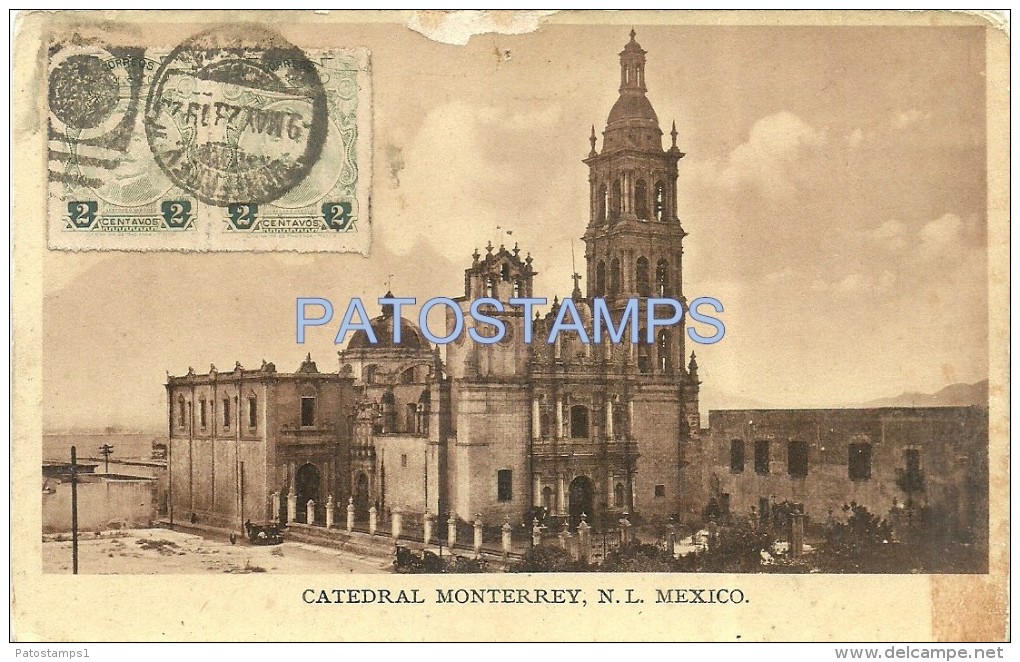 21708 MEXICO NUEVO LEON D.F CHURCH CATEDRAL MONTERREY CIRCULATED TO ARGENTINA POSTAL POSTCARD - México